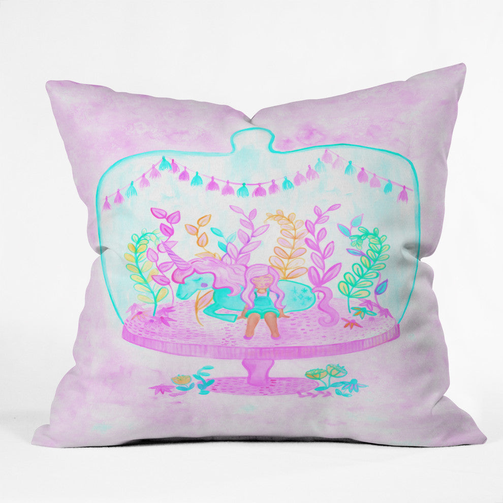 Deny Designs Dash And Ash Unicorn Hideaway Outdoor Throw Pillow