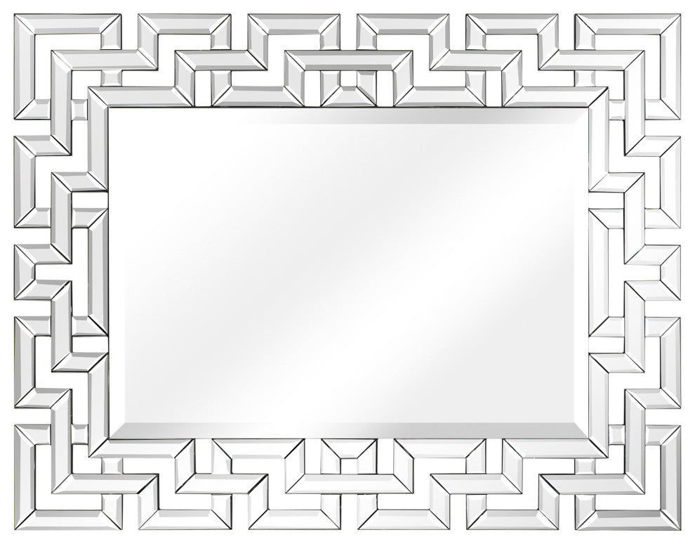 Rectangular Antique Wall Mirror, 0.75" Beveled Center, 40"x 31" Bathroom Mirror