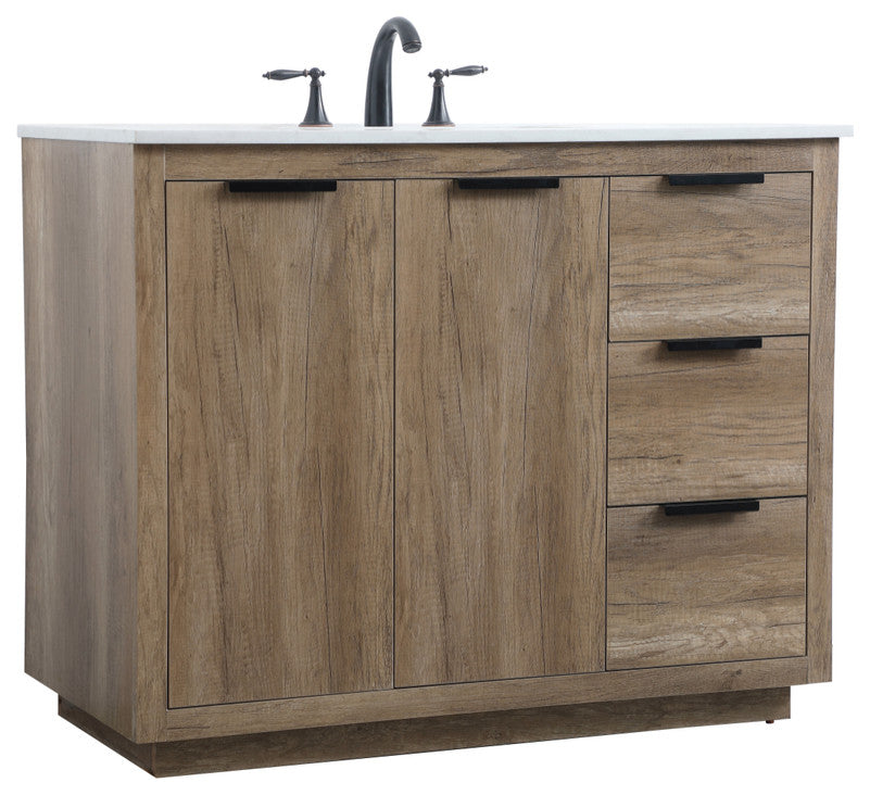 Bethany Single Bathroom Vanity, Natural Oak, 42"