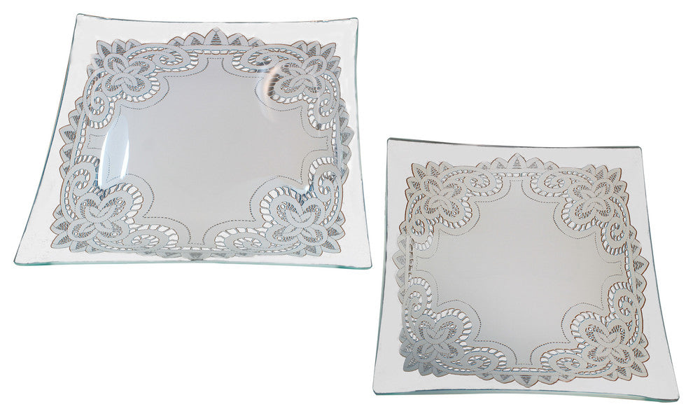 Battenburg Lace 5-Piece Square Plate Collection