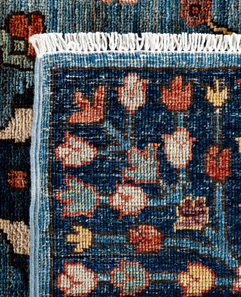 Serapi One-of-a-Kind Hand-Knotted Area Rug Light Blue, 8'0" x 9'8"