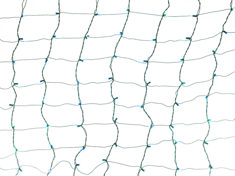 5Mm 4'X6' Blue LED Net Lights, Green Wire