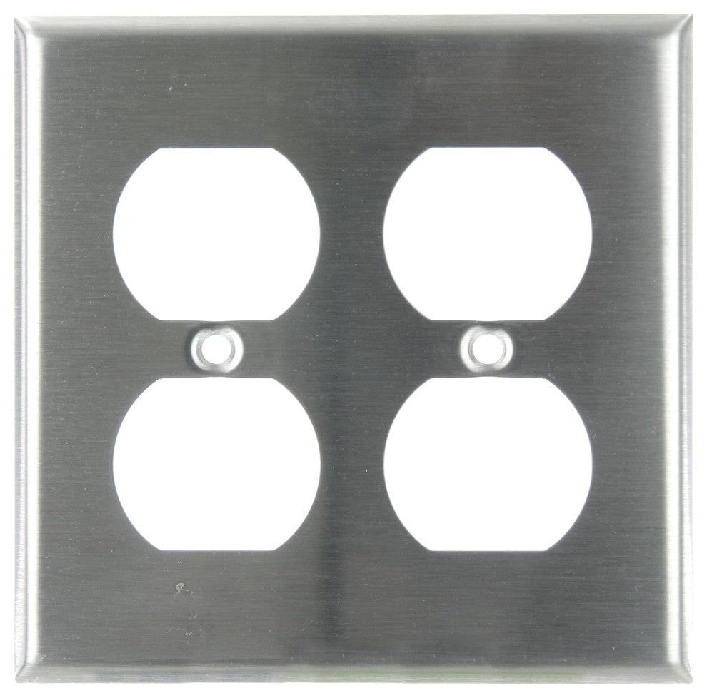 Sunlite E212/S 2 Gang Duplex Receptacle Plate, Steel