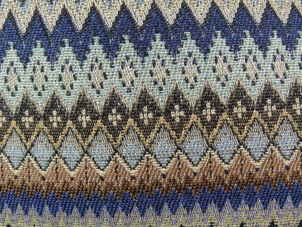 Zipline Navy Blue and Taupe Handmade Luxury Pillow, 20"x36" King