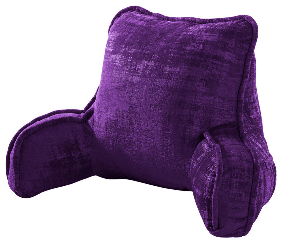 Textured Velvet DIY Bed Rest Cover and Inserts, Imperial Purple, 20"x18"x17"