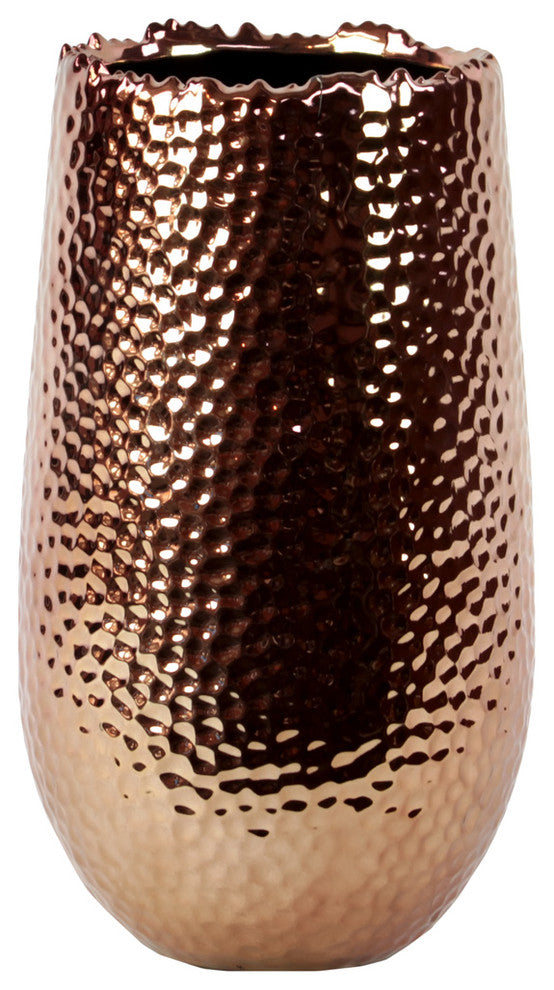 Ceramic Round Vase, Copper