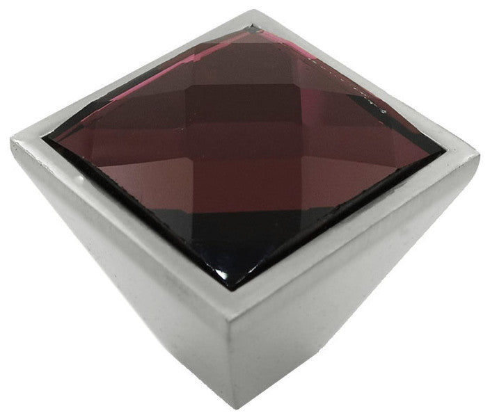 MultiFaceted Majestic Purple Brushed Nickel Square Frustum Knob
