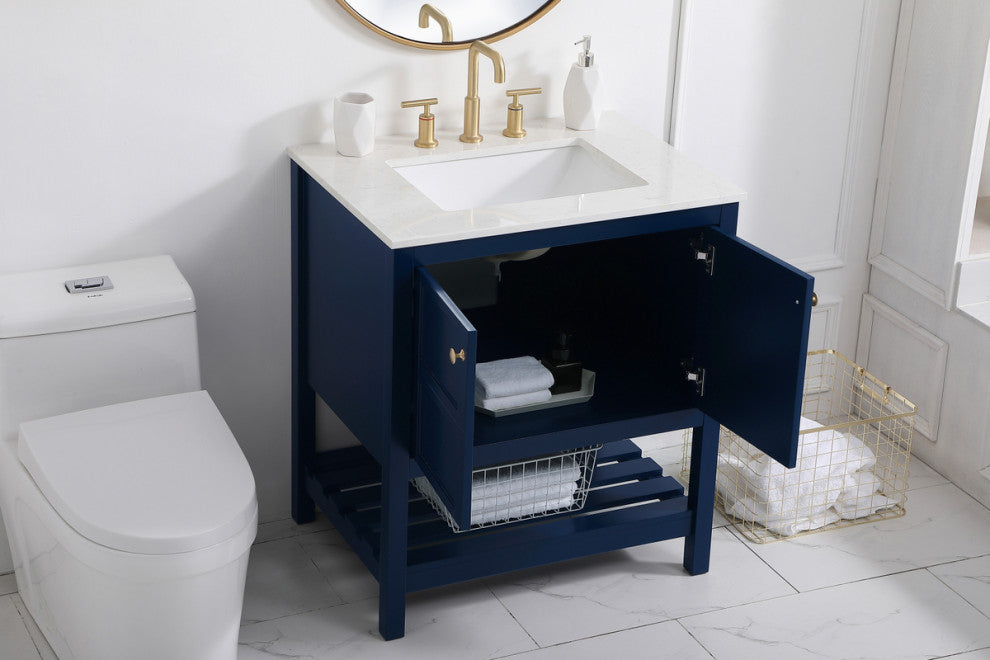 Tucker Blue 30" Single Sink Bathroom Vanity