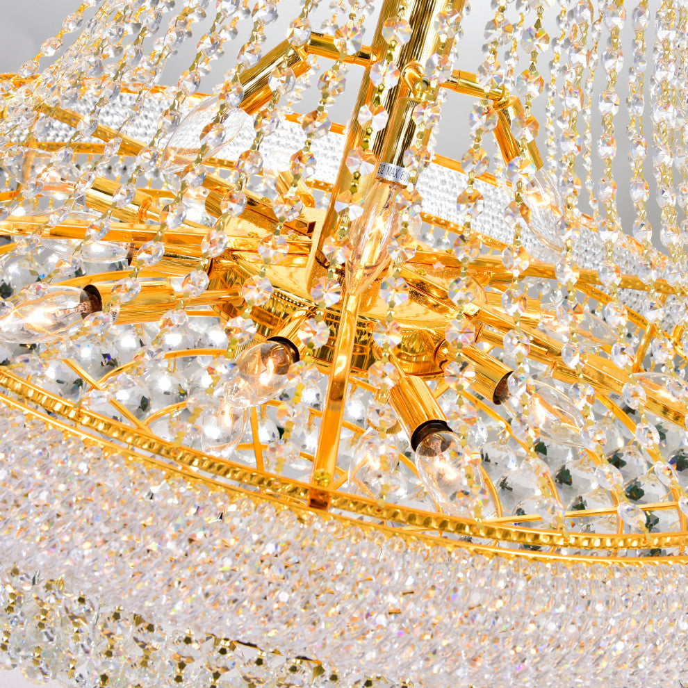 Empire 32 Light Down Chandelier With Gold Finish