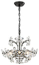 Almira 6 Lights Antique Black Daisy Flower Crystal Chandelier