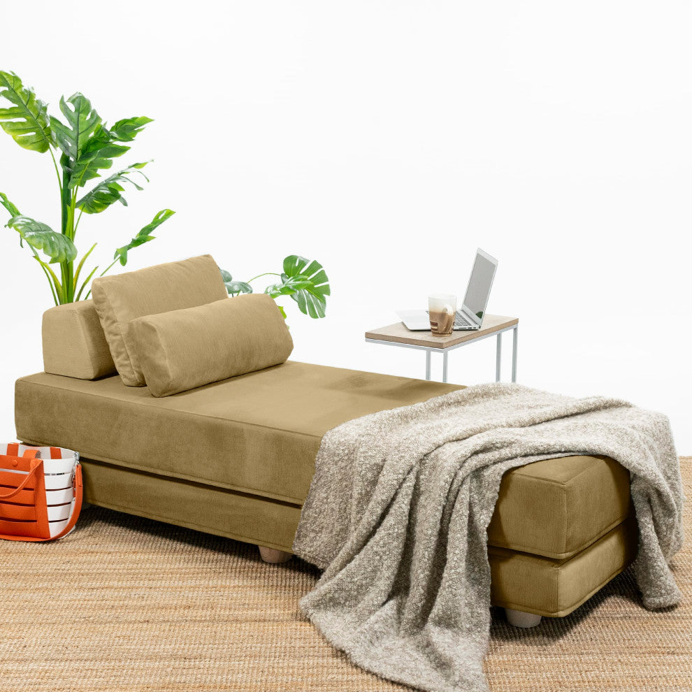 Jaxx Balshan Chaise Lounge Daybed, Camel