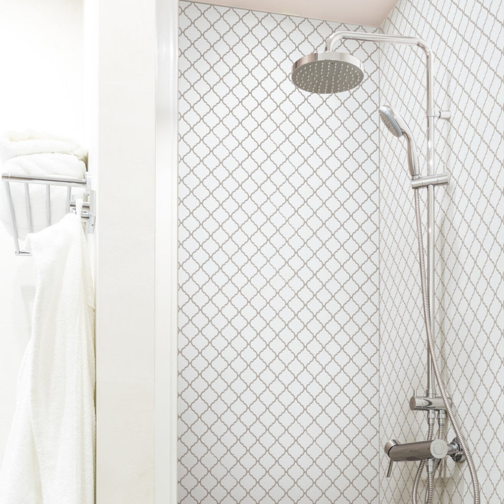 Hudson Tangier Mosaic Floor and Wall Tile, Glossy White