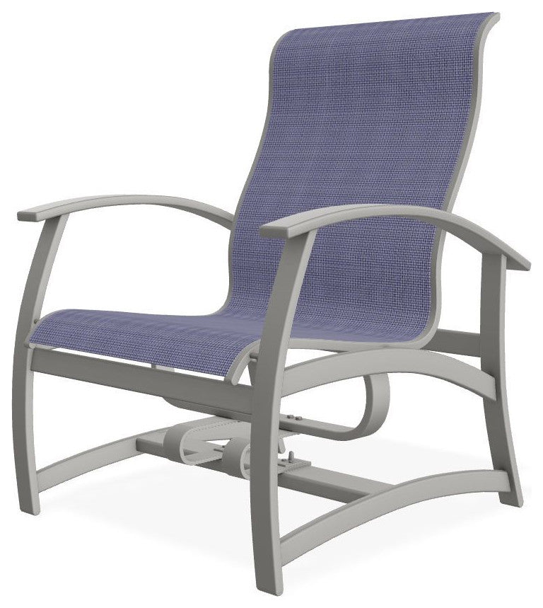 Belle Isle Sling Outdoor Hidden Motion Lounge Chair, Breeze/Snow