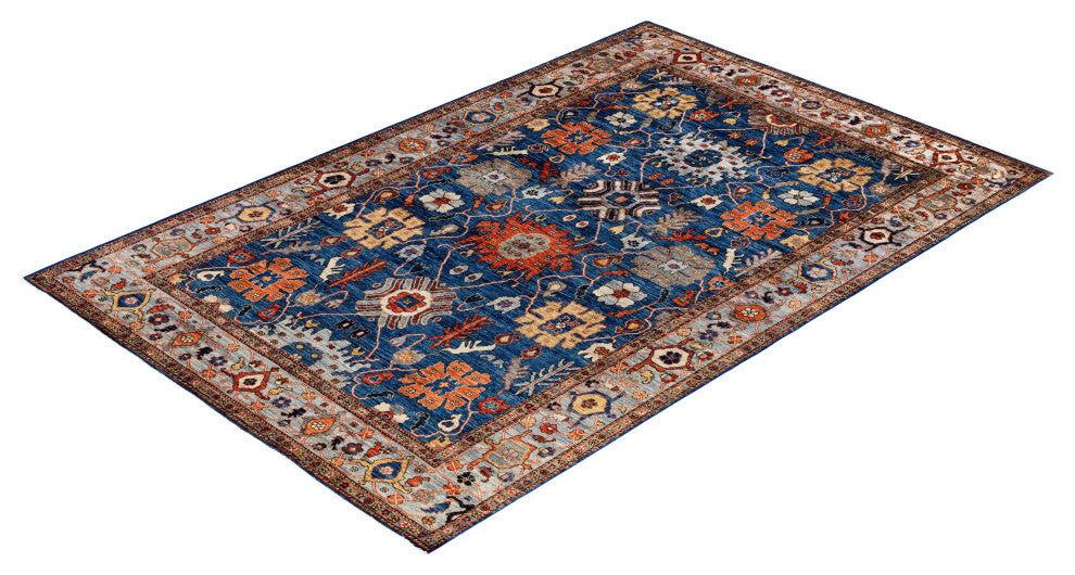 Serapi One-of-a-Kind Hand-Knotted Area Rug Blue, 6'0" x 9'1"