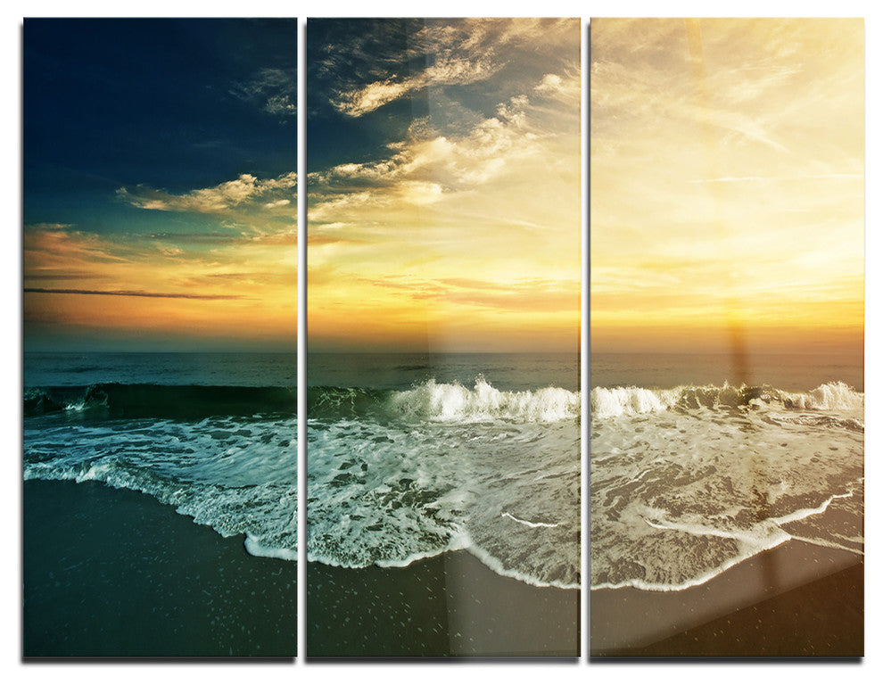 "Beach Panorama" Metal Wall Art, 3 Panels, 36"x28"