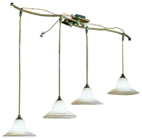 Country Line 1848 Pendant, Verdigris And Rust, White Scavo