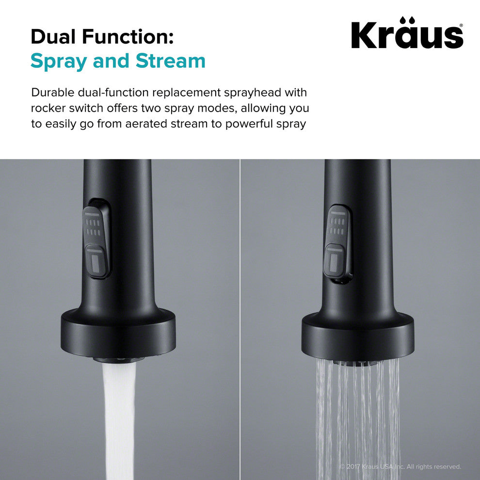 Dual Function Kitchen Faucet Sprayer, Matte Black