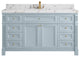 Paris 60" Single Sink Bathroom Vanity, Blue Heather 2" Viola Brown