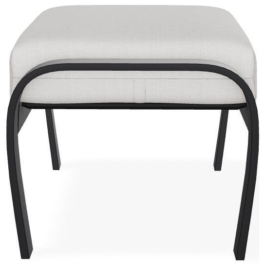 Belle Isle Cushion Outdoor Ottoman, Tabloid Cloud/Black