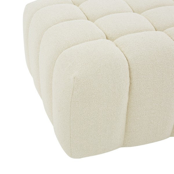 Safavieh Couture Calyna Boucle Ottoman, Creme