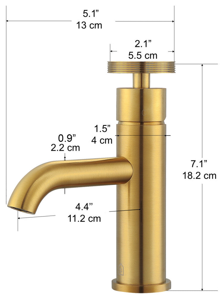 Nova Series Single Lever Bathroom Faucet, Titanium Gold