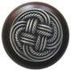 Classic Weave Wood Knob, Antique Brass, Dark Walnut Wood Finish, Antique Pewter