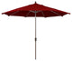 11' Champagne Auto-Tilt Crank Aluminum Umbrella, Red Pacifica