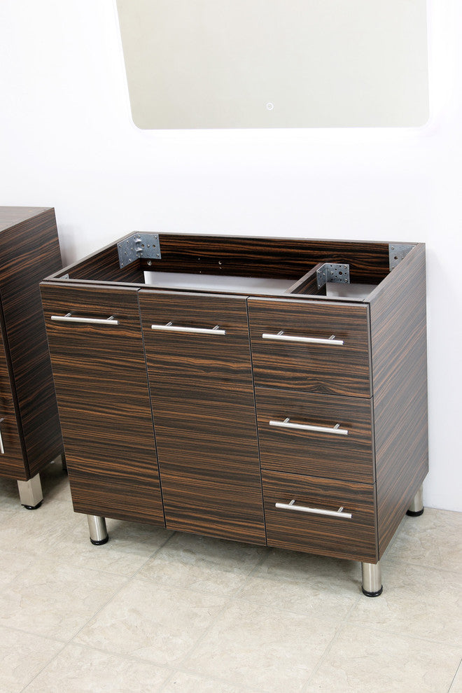 Windbay 36" Free Standing Vanity, Ebony, Black Stone Countertop