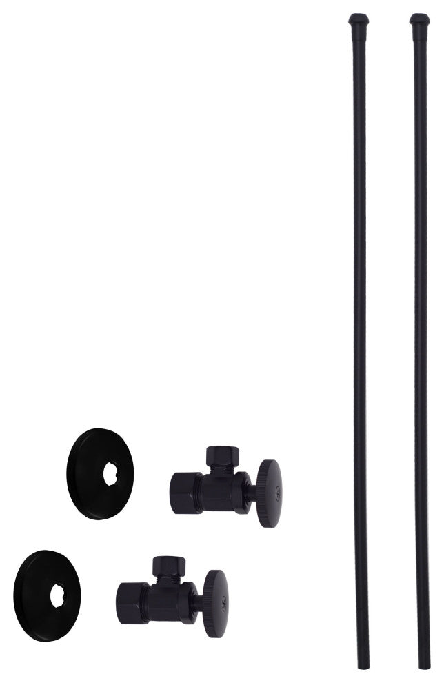 Faucet Kit - 5/8" Od X 3/8" Od X 20" Bullnose In Oil Rubbed Bronze, Powder Coated Flat Black