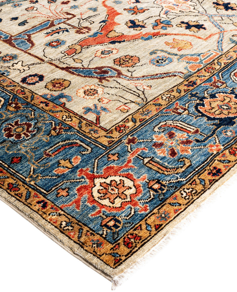 Serapi One-of-a-Kind Hand-Knotted Area Rug Light Gray, 6'1" x 8'11"