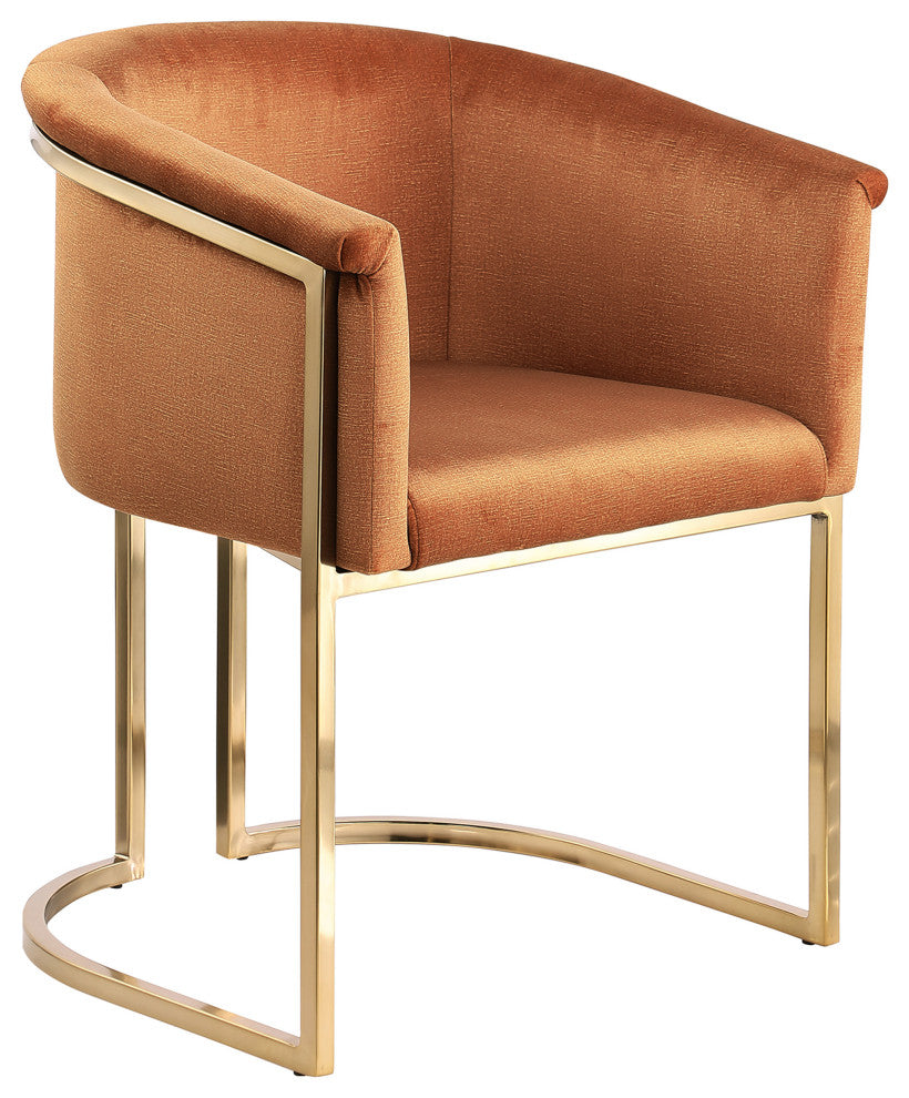 Tierra Velvet Upholstered Dining Chair, Cognac