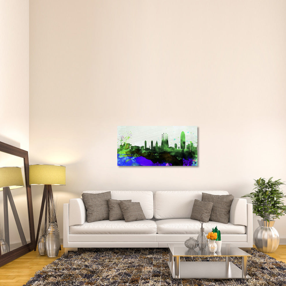 "Barcelona City Skyline" Fine Art Print