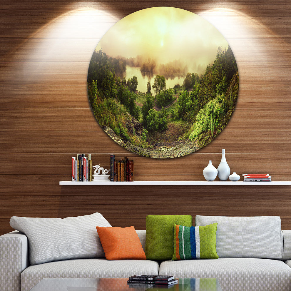 Vintage Raising, Landscape Photo Round Wall Art, 23"