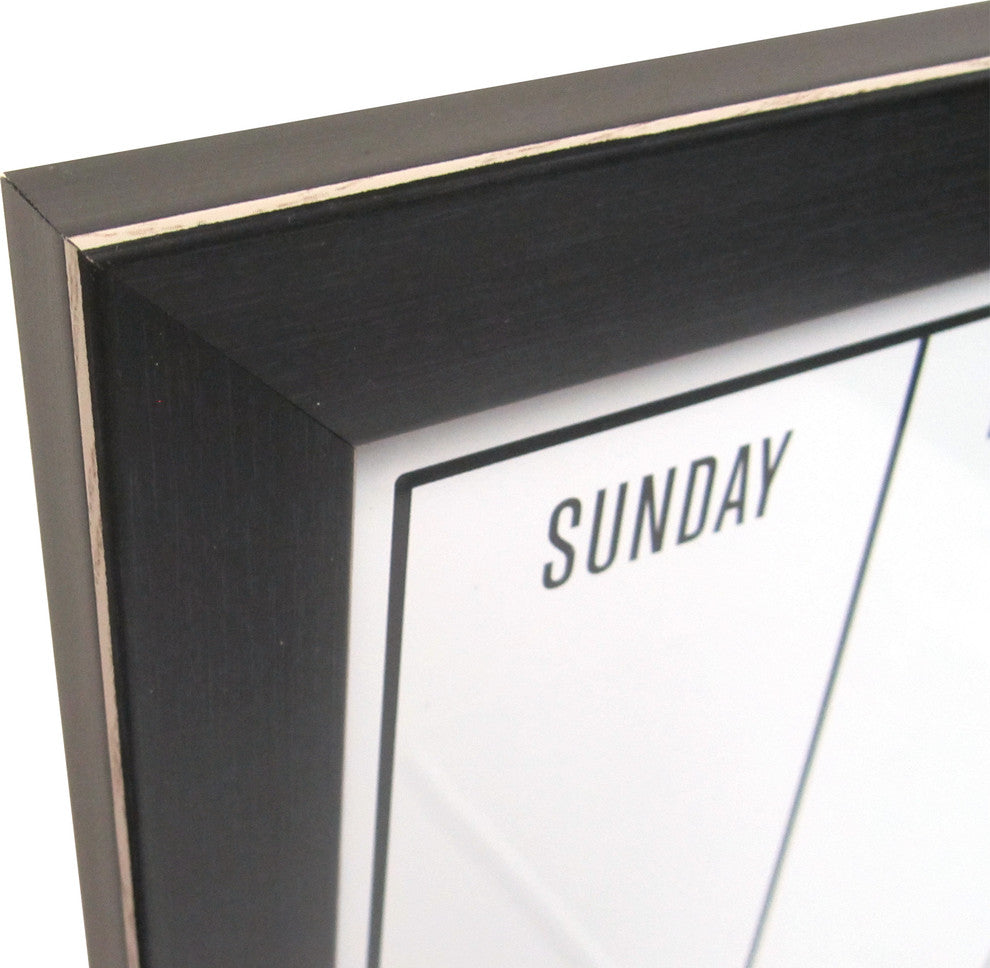 Wyeth Black Framed Magnetic Dry Erase Board Weekly Calendar