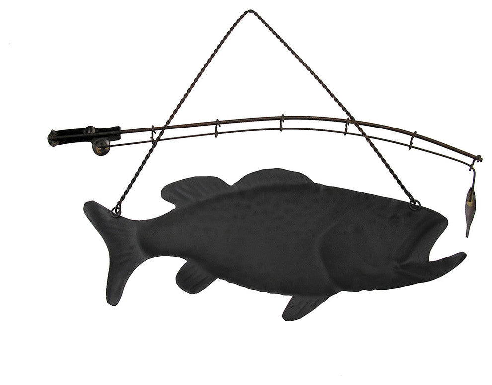 Rustic Finish Largemouth Bass Metal Wall Hanging