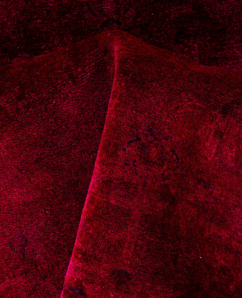 Overdyed One-of-a-Kind Hand-Knotted Area Rug Pink, 6' 1" x 6' 1"