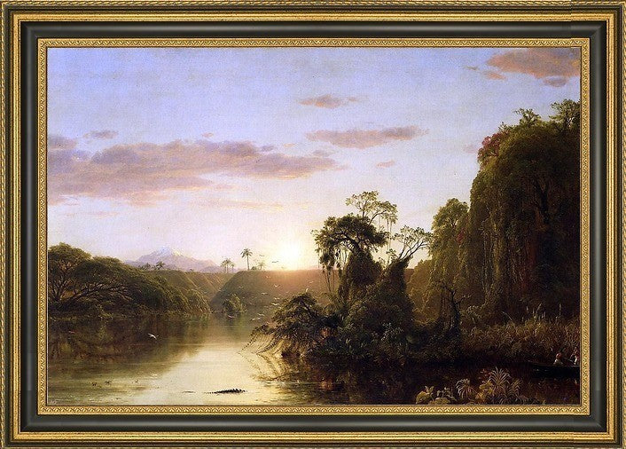 Frederic Edwin Church La Magdalena Scene on the MagdalenaCanvas Print, 16"x24"