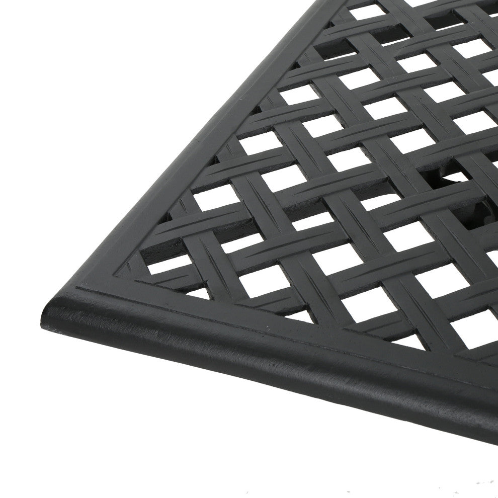 GDF Studio Taylor Cast Aluminum Rectangle Table, Black Sand