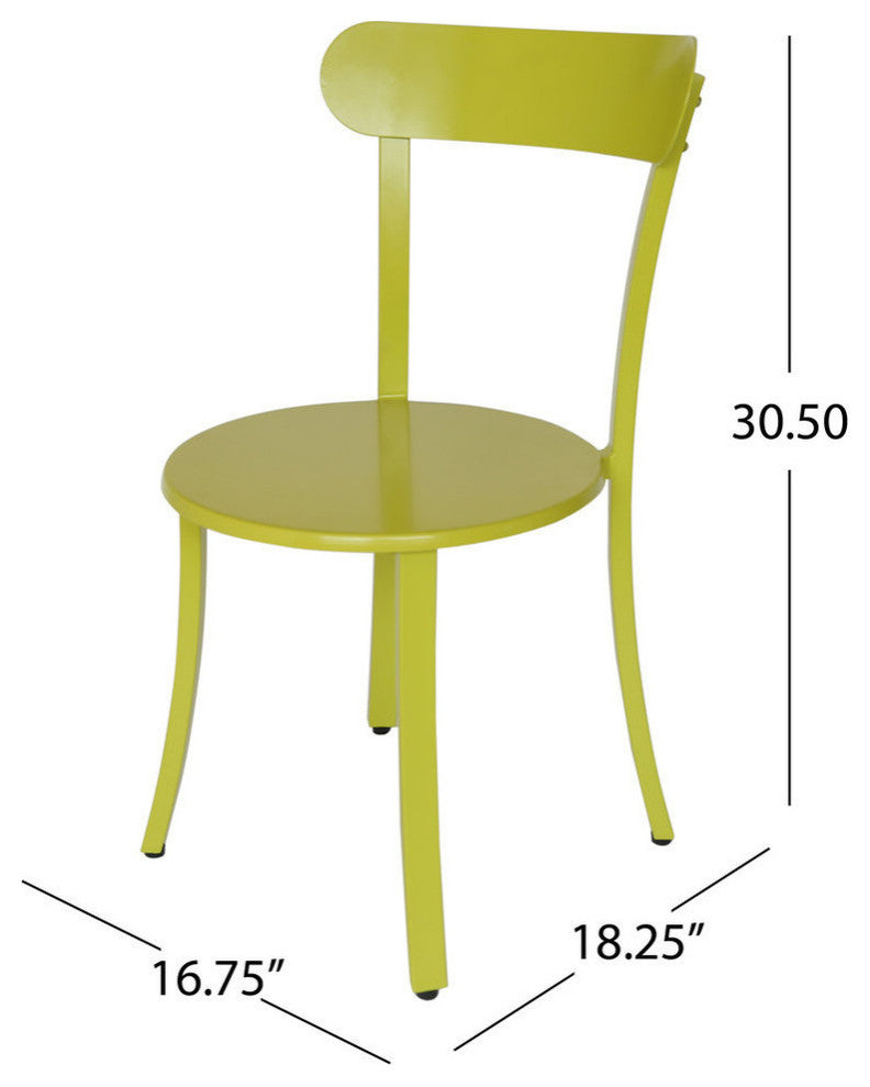GDF Studio Larson Outdoor Bistro Set, Matte Lime Green