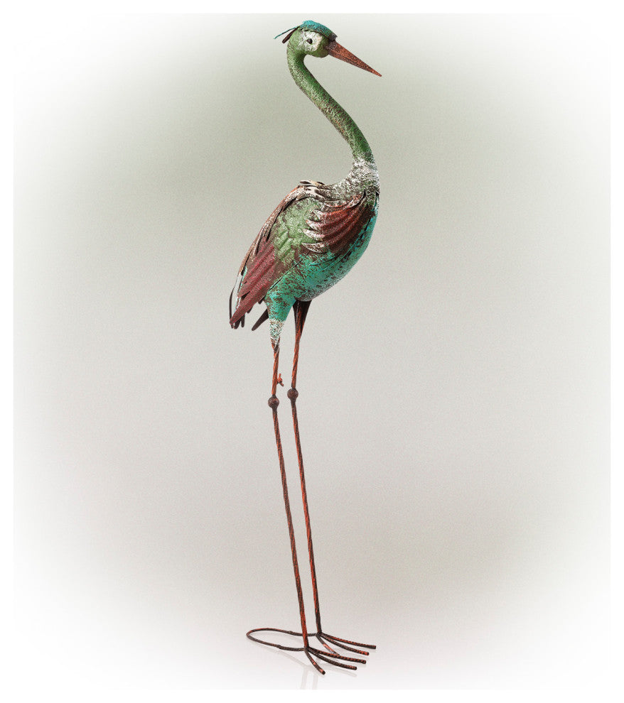 Alpine Crane Stake Statue, 40" Tall
