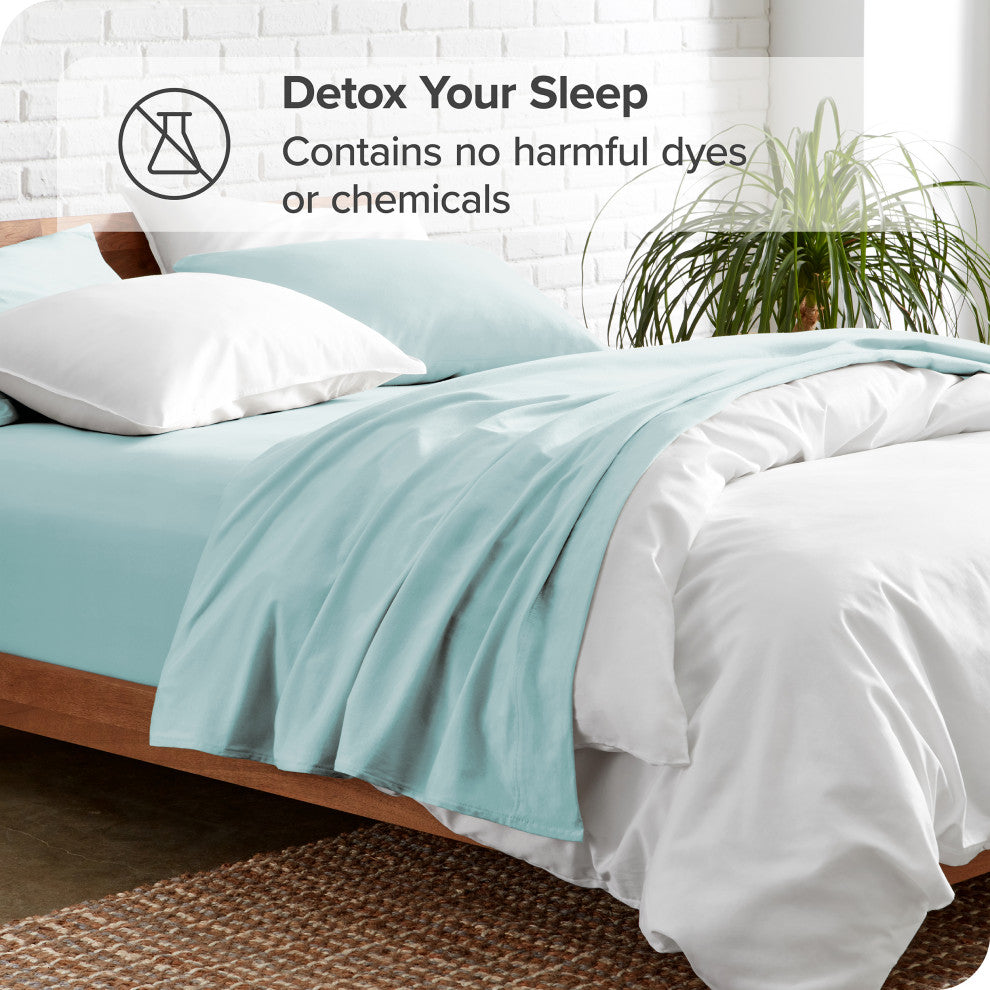 Bare Home 6-Piece Microfiber Sheet Set, Light Blue, Full Xl