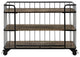 Modern Urban Contemporary Rack Stand With Casters, Brown Wood Steel