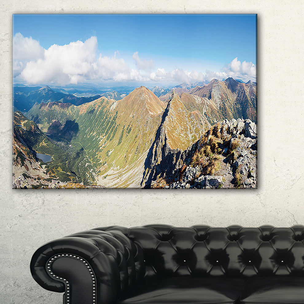 "Ostry Rohac And Volovec At Tatras" Landscape Wall Wall Art, 1 Panel, 60"x28"