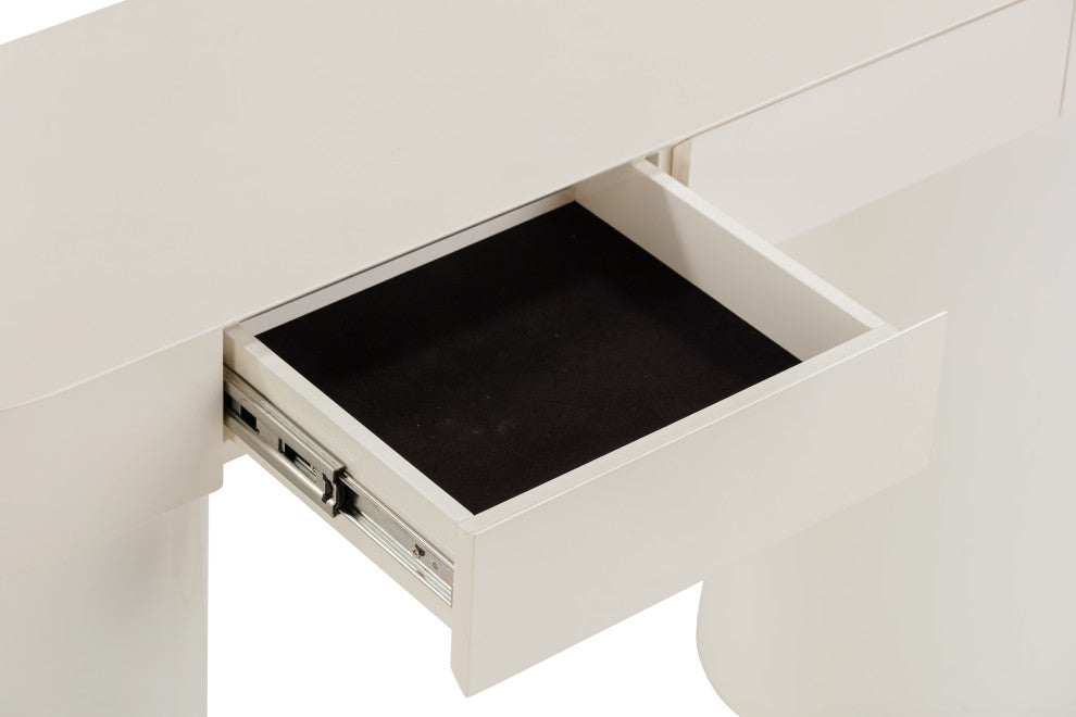 Mira High Gloss Console Table, Cream