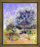 Ferdinand Du Puigaudeau Garden with White Rose Bush Framed Canvas Print, 20"x25"
