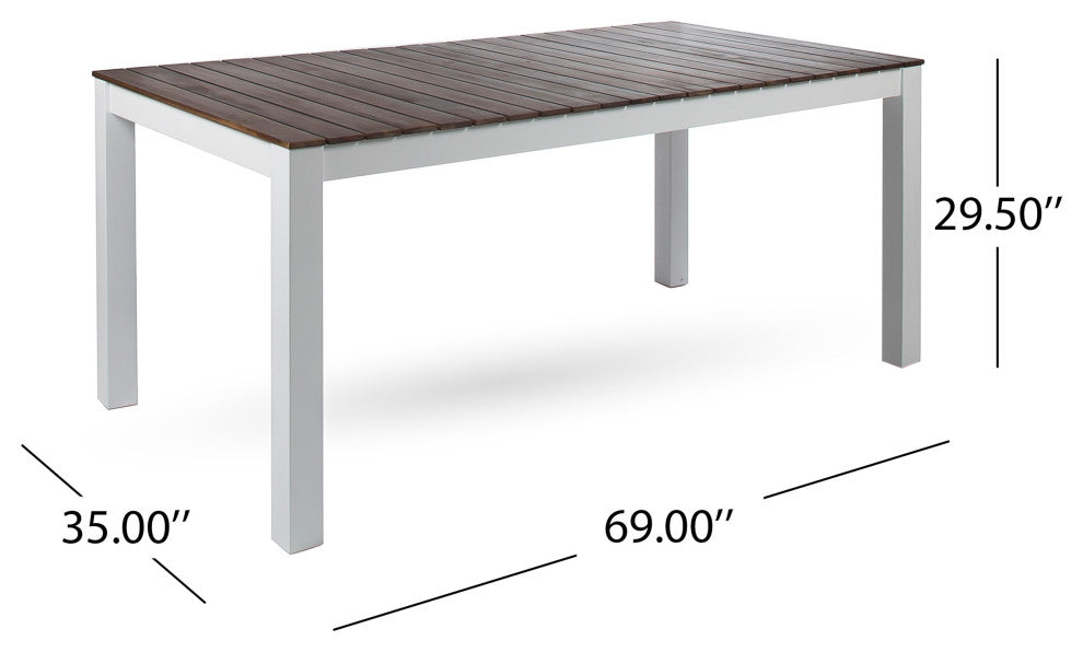 GDF Studio Bali Outdoor 3 Piece Acacia Wood Picnic Dining Set with Benches