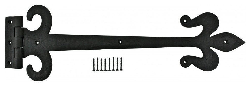 Black Wrought Iron Door Strap Hinge 18" L Flush Mount Set of 4 Renovators Supply