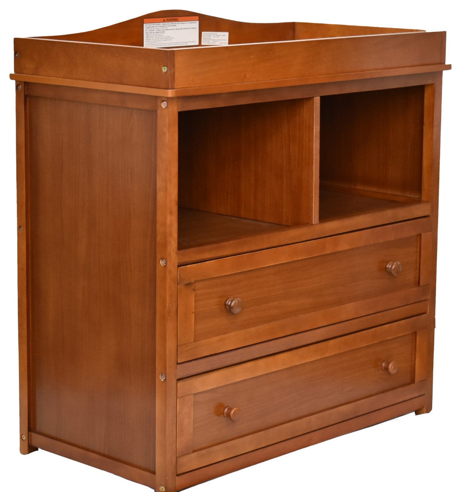 Baby Mile Lena 2-Drawer Changer, Pecan