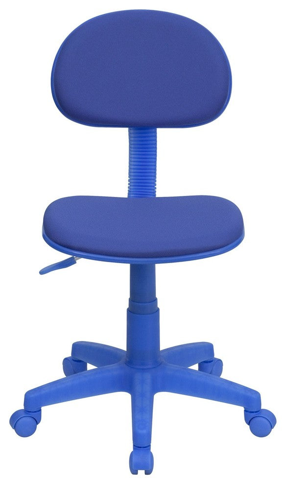 Contemporary Blue Fabric Swivel Task Chair