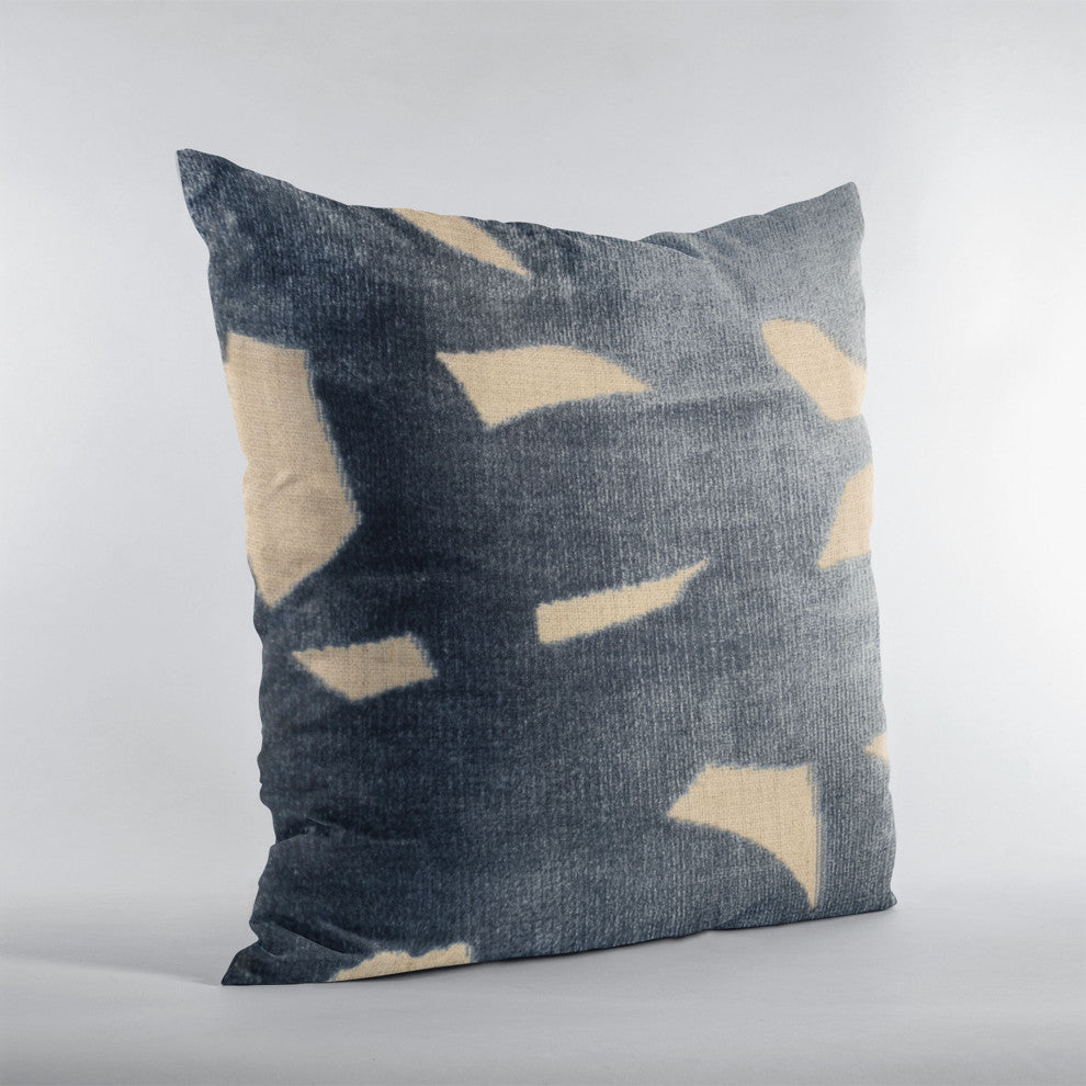 Plutus Blue Palm Floral Luxury Throw Pillow, 26"x26"